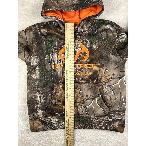 Youth Small (6/7) Realtree Camo/Orange Hoodie/Sweatshirt Hunting Outdoors - Picture 4 of 6
